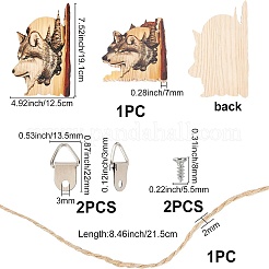 3D Wolf Animal Carving Handcraft&nbsp;HJEW-WH0028-47