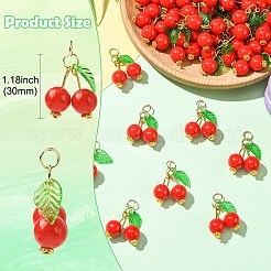 50Pcs Acrylic Cherry Pendants&nbsp;PALLOY-CJ00164