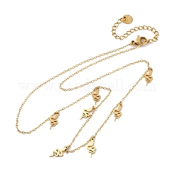 304 Stainless Steel Snake Tassel Necklaces&nbsp;NJEW-R026-20G