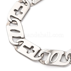 201 Stainless Steel Oval Mariner Link Chain Necklace&nbsp;NJEW-F222-37P-02