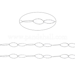 Tarnish Resistant 304 Stainless Steel Textured Horse Eye Link Chains&nbsp;CHS-I020-01A-P