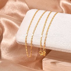 Brass Textured Oval Link Chain Necklaces&nbsp;NJEW-H053-01A-G01