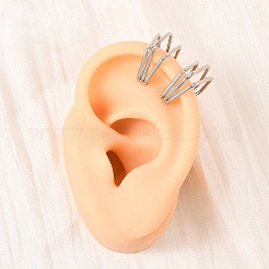 304 Stainless Steel Triple Pentagon Cuff Earrings&nbsp;LS-EJEW-K268-88P