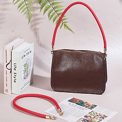 PU Imitation Leather Zinc Alloy Woven Bag Handles&nbsp;FIND-WH0400-20