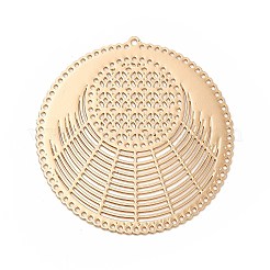 Rack Plating Brass Filigree Pendants&nbsp;KKC-K001-12KCG