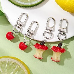4Pcs 2 Styles Apple Resin Pendant Decorations&nbsp;HJEW-JM02573