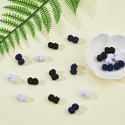 18Pcs 3 Colors Polyester Elastic Buttons&nbsp;BUTT-HS0001-01