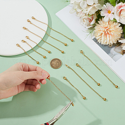 16Pcs 2 Style 304 Stainless Steel Ends with Chain&nbsp;FIND-UN00024