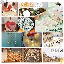 100Pcs Grass Wood Cutouts&nbsp;WOOD-PH0002-53B
