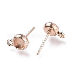 Ion Plating(IP) 304 Stainless Steel Stud Earring Settings&nbsp;LS-STAS-I161-01A-RG