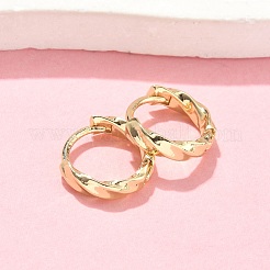 Brass Twist Hoop Earrings&nbsp;EJEW-Z102-39G