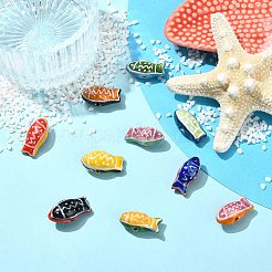 10Pcs 10 Colors Handmade Printed Porcelain Beads&nbsp;PORC-CJ0001-22
