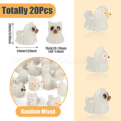 20Pcs Halloween Luminous Opaque Resin Ghost Display Decoration&nbsp;DJEW-TA0001-33
