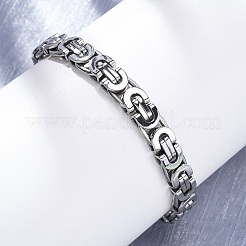 304 Stainless Steel Byzantine Chain Bracelets for Women Men&nbsp;BJEW-R018-22P-01