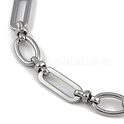 Anti-Tarnish 304 Stainless Steel Oval Link Chain Anklets&nbsp;AJEW-A057-01P