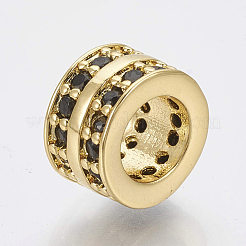 Brass Micro Pave Cubic Zirconia Beads&nbsp;ZIRC-S058-86G