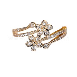 Brass Micro Pave Cubic Zirconia Finger Rings&nbsp;WG493E8-01