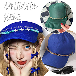 8Pcs 8 Styles Synthetic Turquoise Cross & Natural Trochid Shell & Natural Turquoise & Aluminum & 304 Stainless Steel Baseball Cap Chain&nbsp;HJEW-SC0002-39
