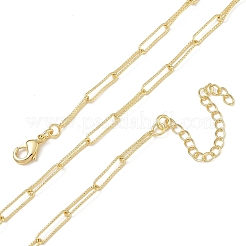 2.7MM Brass Textured Paperclip Chain Necklaces for Women&nbsp;KK-CBA2293-19G