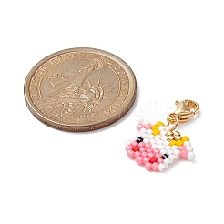 Handmade Loom Pattern Seed Beads Pendants Decoration&nbsp;HJEW-MZ00016-03