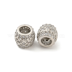 Brass Micro Pave Cubic Zirconia European Beads&nbsp;KK-H452-12P