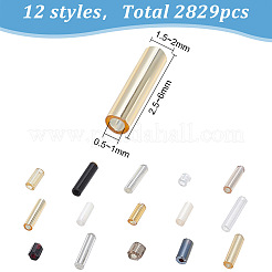 225g 15 Colors Transparent & Opaque Colours  Glass Bugle Beads&nbsp;SEED-HY0001-11
