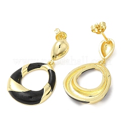 Enamel Teardrop Dangle Stud Earrings&nbsp;EJEW-M222-06G