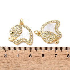 Brass Micro Pave Cubic Zirconia Pendants&nbsp;KK-B083-39B-G