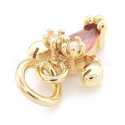 Brass Cubic Zirconia Pendants&nbsp;ZIRC-O041-01G