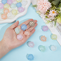 28Pcs 7 Colors Luminous Acrylic Beads&nbsp;OACR-PA0002-07