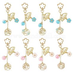 4Pcs 4 Styles Alloy Enamel Pendant Keychains&nbsp;HJEW-FS00052