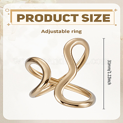 1Pc 304 Stainless Steel Cuff Rings&nbsp;RJEW-LP0002-29G