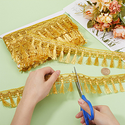 12M Filigree Polyester Lace Fringe Trim&nbsp;OCOR-WH0089-12A