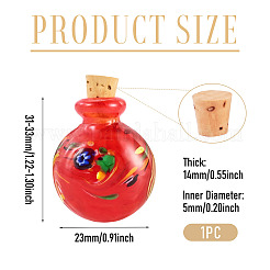 Handmade Lampwork Perfume Bottle Pendants&nbsp;LAMP-TADJ0001-05C