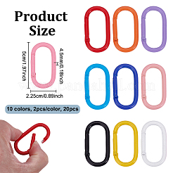 20Pcs 10 Colors Baking Paint Alloy Spring Gate Rings&nbsp;FIND-UN0007-89
