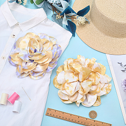 2Pcs 2 Colors Polyester Camellia Brooches&nbsp;JEWB-FG0001-64B