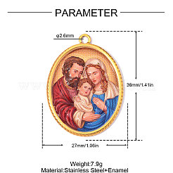 Religion Printed 304 Stainless Steel Pendants&nbsp;SA-OY003-87G