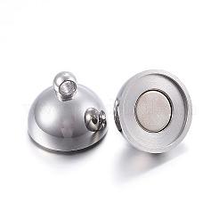Tarnish Resistant 304 Stainless Steel Magnetic Clasps with Loops&nbsp;STAS-F108-04P