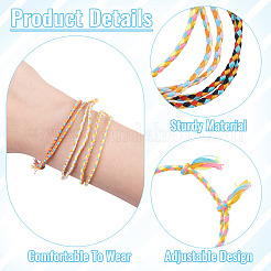 4Pcs 4 Colors Bohemian Cotton Cord Braided Bracelets&nbsp;BJEW-TA0001-26