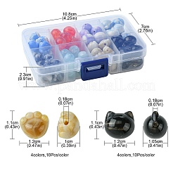 80Pcs 8 Colors Two Tone Transparent/Opaque Acrylic Beads&nbsp;TACR-FS0001-48