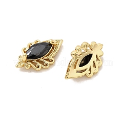 Horse Eye Brass Glass Cabochons&nbsp;KK-A275-15G