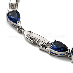 Teardrop Glass Link Chain Bracelets&nbsp;BJEW-H604-01P-02