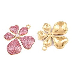 304 Stainless Steel Enamel & Glitter Powder & ABS Plastic Pearl Pendants&nbsp;STAS-G398-23G-02