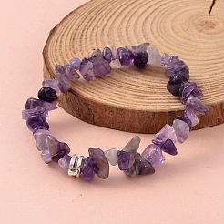 Chip Natural Gemstone Beaded Stretch Bracelets&nbsp;BJEW-JB02148