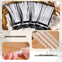 4Bag 4 Styles PET Plastic Lace Decorative Stickers&nbsp;AJEW-SP0002-77