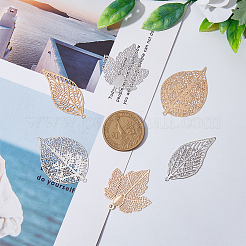 36Pcs 6 Style Brass Filigree Big Pendants&nbsp;KK-DC0002-96