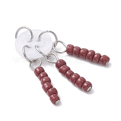 2Pcs 2 Colors Glass Seed Pendants&nbsp;PALLOY-JF03908