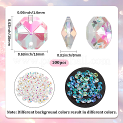 100Pcs Octagon Sew on Glass Rhinestone&nbsp;GLAA-SP0001-82A-01
