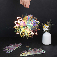 PET Snowflake Pendant Decorations&nbsp;AJEW-WH20020-014B