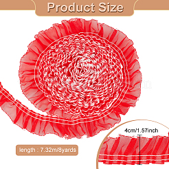 8 Yards Polyester Pleated Lace Ribbon&nbsp;OCOR-WH0078-323